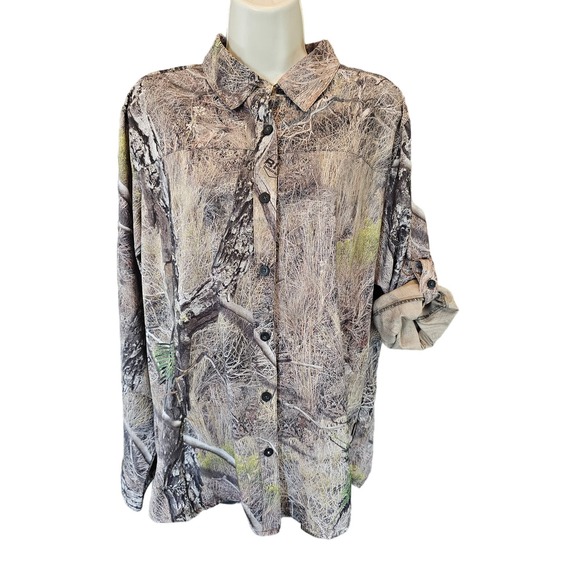 Women Magellan camo packable Vented roll tab sleeve hunting top XL - Picture 1 of 9